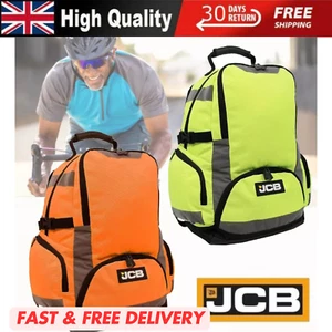 JCB 24L HI-VIZ BIKERRUCKSACK HOCHSICHTBARKEIT SICHERHEIT ARBEITSRUCKSACK GELB ORANGE - Bild 1 von 12