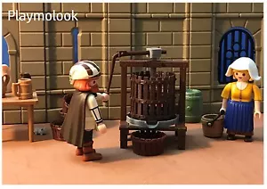 PRESSE À VIN MINIATURE VIN PRESSE MÉDIÉVALE PIÈCES PLAYMOBIL NON INCLUSES - Imagen 1 de 4