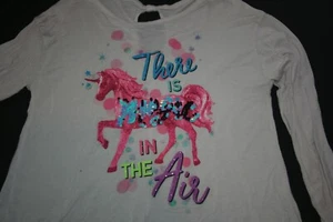 USED Justice 14 16 year Girls Top Unicorn There is Magic Flip Sequins Soft Knit - Picture 1 of 2