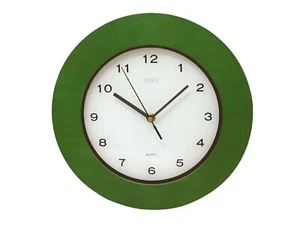(JT061) RELOJ PARED REDONDO SIN CRISTAL MADERA MARCO VERDE - Foto 1 di 3