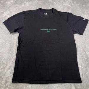 New Era Men's T-Shirt Size L Black Graphic Print Streetwear Fitted Crew Neck - Picture 1 of 10