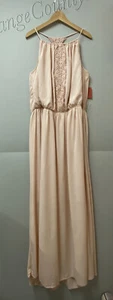 Women's Mossimo Light Pink Crochet Lace Racerback Maxi Long Dress Plus Size 1X - Picture 1 of 7
