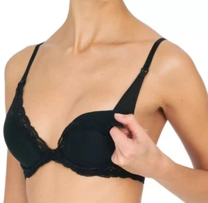 Natori Feathers Maternity T-Shirt Bra 730023M Black New Size 38DD - Picture 1 of 7