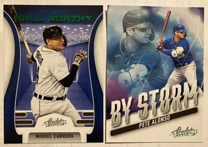 2022 Panini Absolute Pete Alonso + Miguel Cabrera Green SP Parallel Inserts - Picture 1 of 2