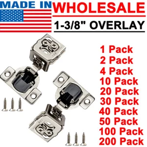 1-3/8" Overlay Soft Close Face Frame Compact Hinge 105° Cabinet Handware Lot - Picture 1 of 8