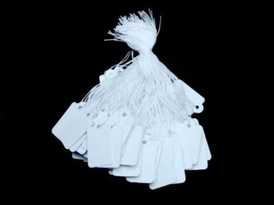 CAN SUPPLIER White Strung Tickets 37 x 24 mm Price Tags String Swing Labels 37mm x 24mm C-24