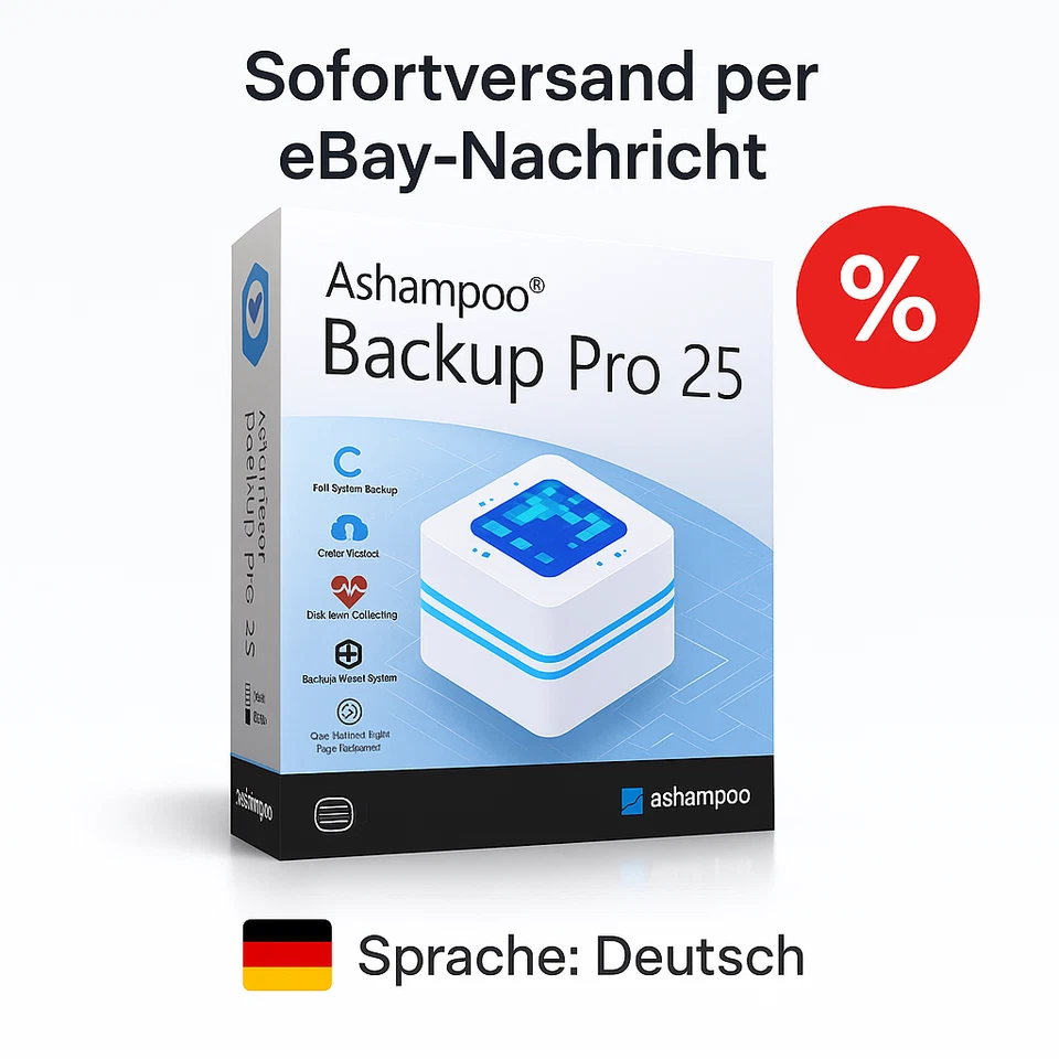 Ashampoo Backup Pro 25. Dauerversion 1 Nutzer, 1 PC. Sofort per eBay-Nachricht - Bild 1 von 2