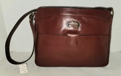 Vintage 60s 70s ETIENNE AIGNER Oxblood Leather Handbag Tote Shoulder Hinge NWT - Image 1 of 4