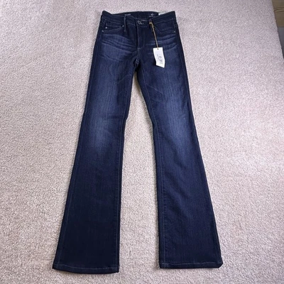 Pantalones de mezclilla para mujer AG Adriano Goldschmied The Angel corte bota 24R 24x28 lavado oscuro Foto 1 de 4