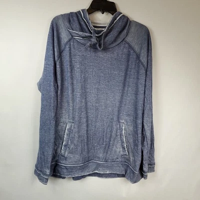 Green Tea Womens Cowl Neck Long Slv Blue/Grey Sweatshirt XXL - Image 1 of 4