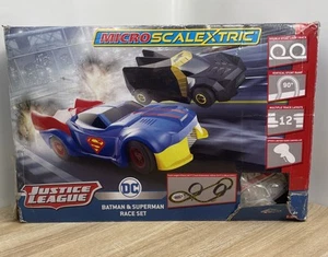Micro Scalextric DC Justice League Batman & Superman Race Set Complete Tested - Picture 1 of 14