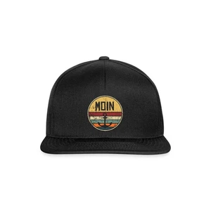 Moin Anker Vintage Retro Style Snapback Cap, One size, Schwarz/Schwarz - Bild 1 von 5