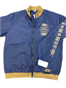 Star Wars Galaxy Box Sabacc League Bomber Jacket Men’s Medium Blue Gold NWT - Picture 1 of 8