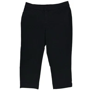 Soma Women’s Crop Pants Black Large Stretch Woven Fabric Pockets Capri Classic - Picture 1 of 11