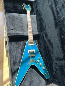 Rare 1999-2000 DEAN V79 Custom Select Flame Top Transparent Blue - Picture 1 of 10