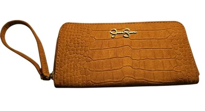 Jessica Simpson Faux Leather Zip Clutch Wallet Taupe Small NWOT Stylish piece - Image 1 of 2