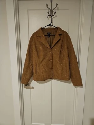 Caramelo floral vintage para mujer R.Q.T. Chaqueta abotonada talla XL Foto 1 de 4