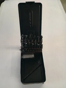 Drill Bit Set 29 pcs HSS Case Needs a rivet and is Dirty No brand Name - Picture 1 of 7