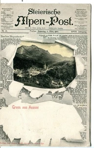 Austria Ausee - Giornale Alpen-Post vecchia cartolina - Foto 1 di 3