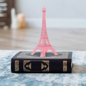 Cherishable Eiffel Tower Statue Pink Metal Ornament for Office or Home - Picture 1 of 12