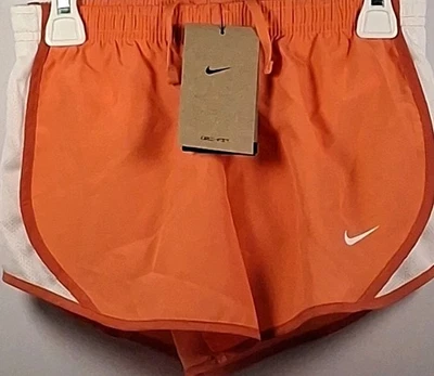 Nike 848196-643 Girls Small Dri-FIT Tempo Running Lined Shorts, Lt. Mango/Coral - Image 1 of 4
