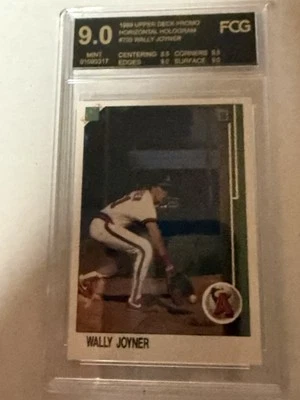 1989 Upper Deck Wally Joyner #700 Promo Card Rectangle Horizontal Hologram FCG 9 - Image 1 of 4