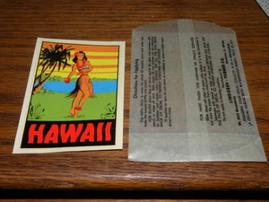 1940's Vintage Travel Water Transfer Decal - HAWAII HULA GIRL Lindgren Turner - Picture 1 of 7