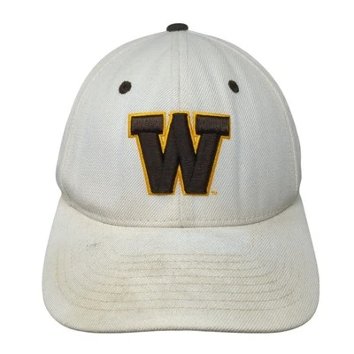 Wyoming Cowboys Fitted Baseball Cap White 7 3/8 Lightweight Embroidered Zephyr - Image 1 of 4