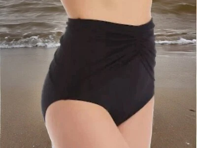 Parte inferior de bikini Coco Reef cintura alta negra talla M o L nueva con etiquetas precio de venta sugerido por el fabricante 53 USD para nadar para mujer Foto 1 de 4