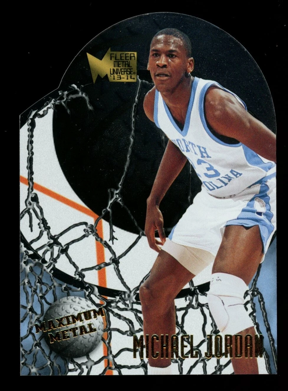 2013-14 Fleer Retro Metal Universe Maximum Metal Die-Cut #14 Michael Jordan HOF