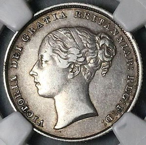 1840 NGC VF 35 Victoria Great Britain 1 Rare Sterling Shilling Coin (25041203C) - Picture 1 of 6