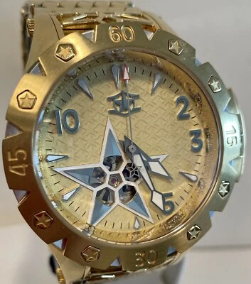 48mm Automático | AMERICAN STAR | Pulsera Diseño ESCALA DE PEZ Tono Dorado | Reloj WatchStar Foto 1 de 4