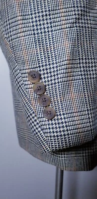 48R Orange Blue 4Season Silk Wool Plaid Check Tweed Jacket Blazer SportCoat NWOT - Image 1 of 4
