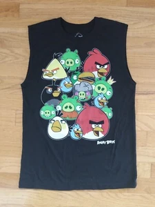 Angry Birds Boys T-shirt Black XL Sleeveless Muscle Shirt Kids Youth Pre-owned - Picture 1 of 3