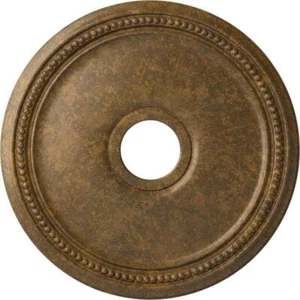 Ekena Millwork Ceiling Medallion 1-1/8"X18"X18" Polyurethane Diane Rubbed Bronze - Picture 1 of 12