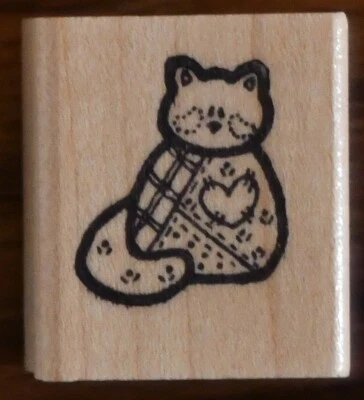 Colcha de retazos Darcie's gatito gato maullido corazón bigote sello de goma Foto 1 de 3