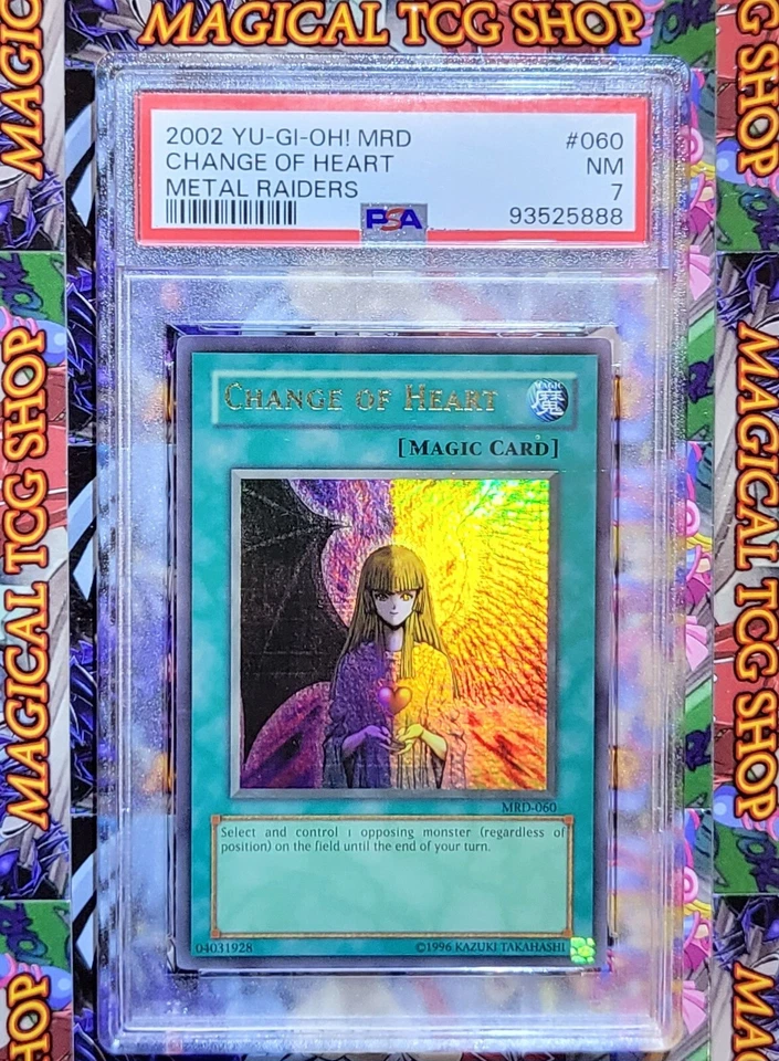 Yugioh Change of Heart Metal Raiders Ultra Rare MRD-060 Original Print PSA 7 NM - Image 1 of 1