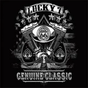 CAMISA DE TRABAJO LUCKY 7 CHOPPER SKULL BIKER EST 1903 DICKIES BUTTON UP GARAGE - Imagen 1 de 4