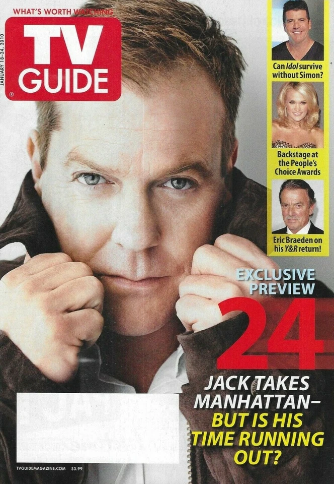 TV Guide Magazine 24 Kiefer Sutherland Regina King Spartacus Project Runway 2010 - Image 1 of 4