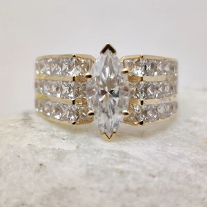 Marquise Moissanite Engagement Ring Men's Wedding Anniversary band Gift For Men - Picture 1 of 11