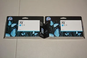 ^ Lot 2x HP DesignJet 72 Cyan Ink Cartridge C9371A 130ml EXP 2020 / 2017 #X123 - Picture 1 of 6