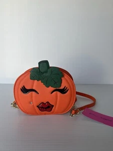 BETSEY JOHNSON Pumpkin Crossbody Bag BNWT Orange Halloween Long Strap - Picture 1 of 8