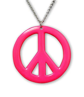 Lo último Collar Colgante Rosa Hippie Signo de Paz Esmalte en Peltre Juegos con disfraces NK-15-P Foto 1 de 4