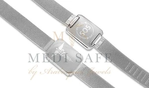 PULSERA SOS GENUINA MEDI SAFE/ALERTA MÉDICA/EMERGENCIA/TALISMÁN DE ACERO INOXIDABLE - Imagen 1 de 5