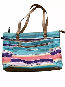 Lily Bloom Summer Striped Drop Shoulder Purse Bag Pre-owned Used See Photos - Picture 1 of 24