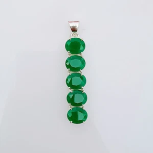 Grüntopas Edelstein Anhänger 925 Sterling Silber Handarbeit Schmuckanhänger 2,04" - Bild 1 von 4