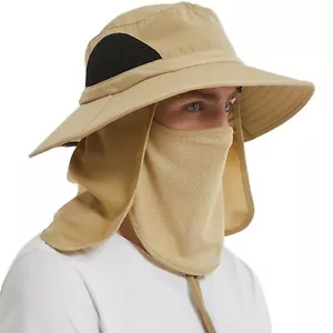 Fishing Hat with Neck Flap UV Protection Wide Brim Sun Hat for Men Women- Wat... - Picture 1 of 8