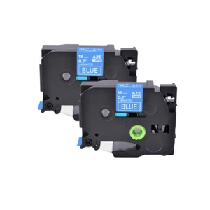 Cinta de etiqueta blanca sobre azul compatible Brother P-Touch TZ-545 TZe-545 2 piezas 0,7" - Imagen 1 de 8