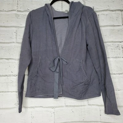 Cárdigan J. Jill Corbata Frontal Suéter Chaqueta Abrigo Bolsillos Gris Talla S Mezcla de Cáñamo  Foto 1 de 4