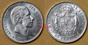 Alfonso XII 25 pesetas ORO año 1881*1881 MUY BELLA SIN CIRCULAR. Peso 8,06 gr. - Foto 1 di 7
